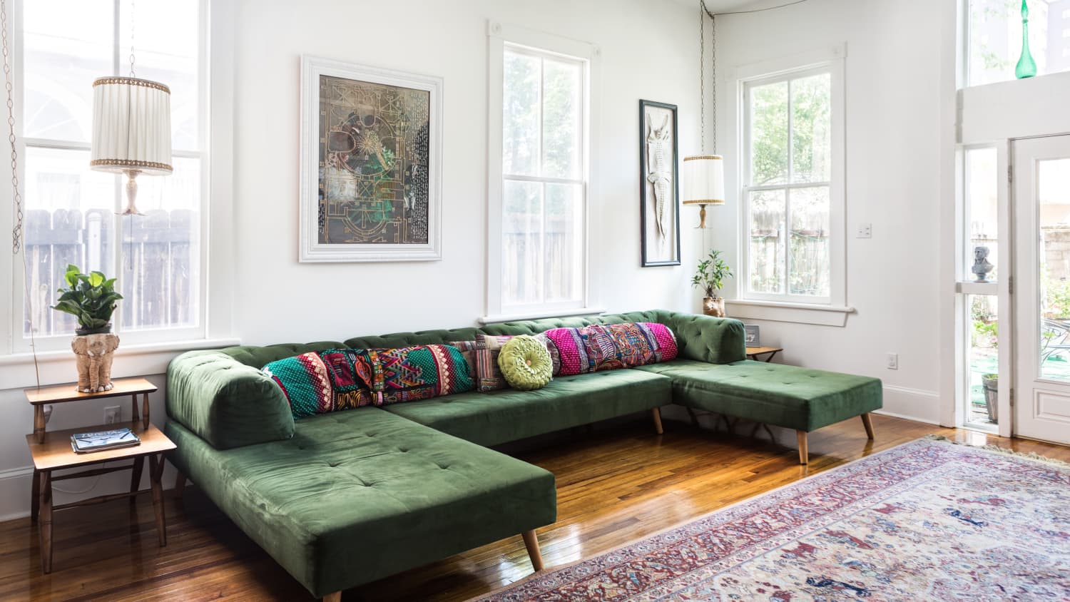 Olive green outlet microfiber couch